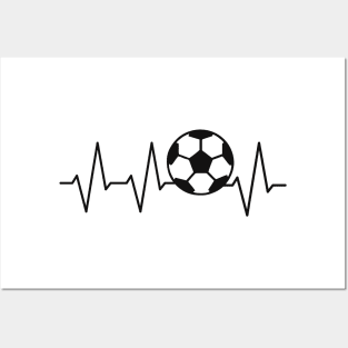 Footballer Heartbeat Football Pulse Sport Posters and Art